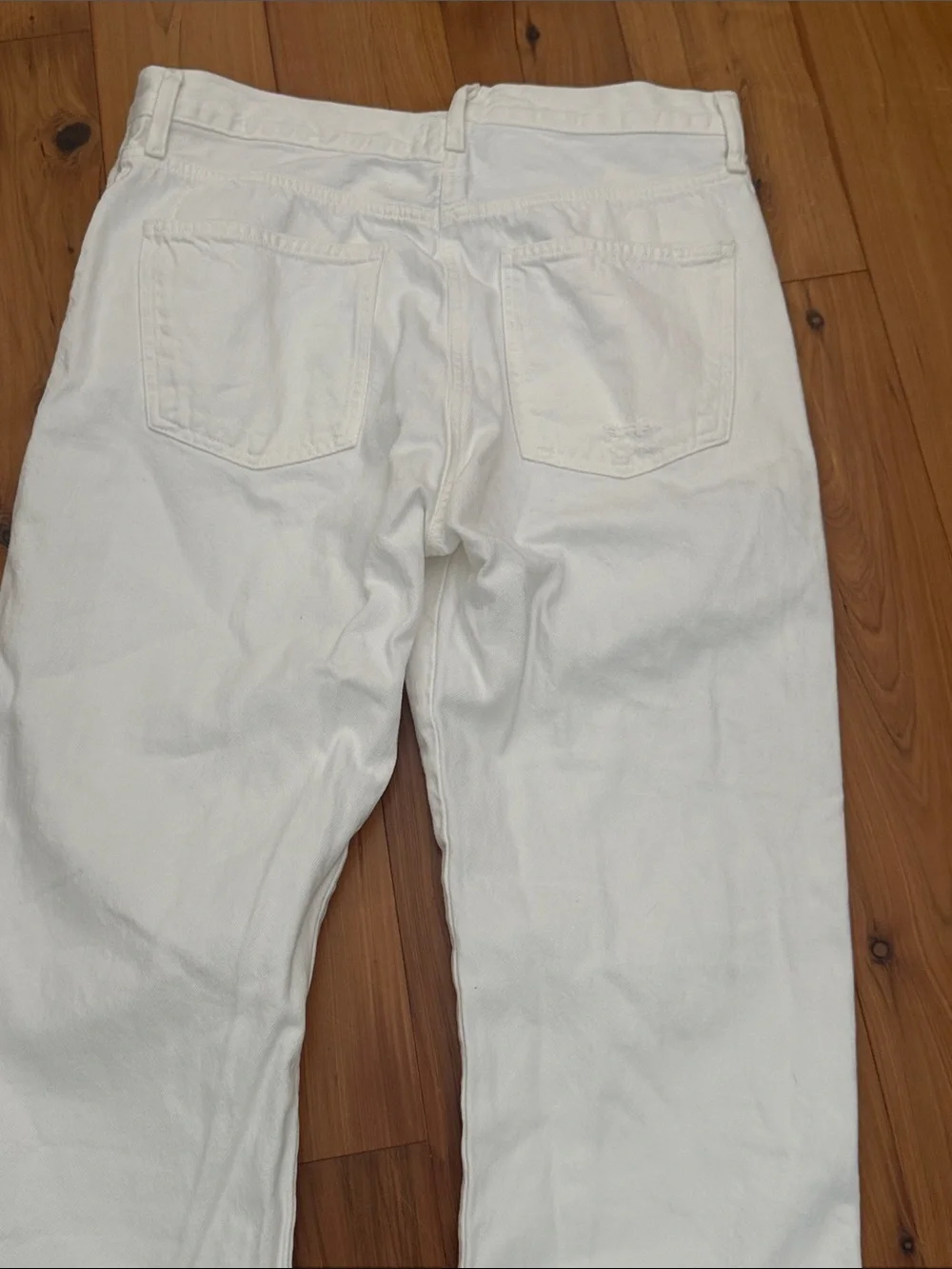 Agolde White High-Rise criss cross Denim Jeans